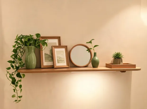 Home decor styling shelf