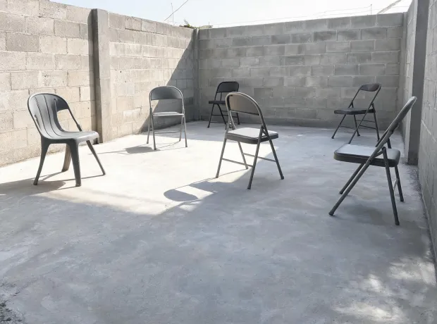 Unfinished patio before collection planning