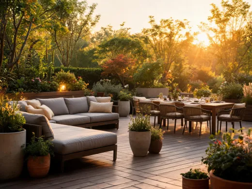 Outdoor living and garden terrace